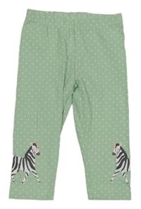 Svetlozelené bodkovaná é legíny so zebrami Topolino