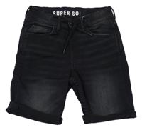 Černé teplákovo/riflové kraťasy Denim Co.