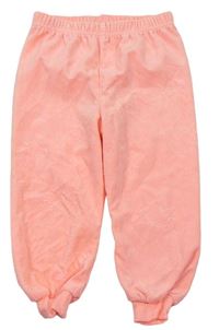 Neónově ružové plyšové domáceé nohavice s jednorožcami