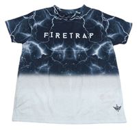 Šedo-bílé tričko s logem Firetrap