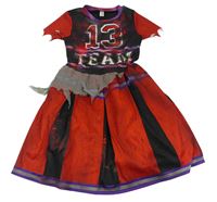 Kockovaným - Červeno-čierne halloweenské šaty