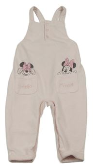 Broskvové pruhované laclové tepláky s Minnií Disney