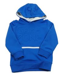 Zafírová športová mikina s nápisom a kapucňou Ergeenomix