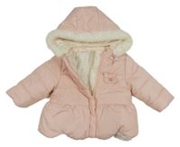 Světlerůžová šusťáková zimní bunda s odepínací kapucí Mayoral
