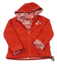 Červená fleecová prepínaci podšitá bunda s kapucňou Sigikid