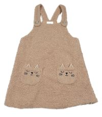 Starorůžové huňaté šaty s kočkami F&F