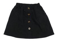 Čierna menšestrová sukňa s gombíky Shein