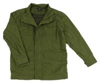 Olivová plátěná jarní bunda GAP