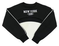 Čierna crop mikina s nápisom Primark