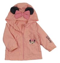 Světlerůžová šusťáková zateplená bunda s Mickeym a kamarády a kapucí Disney 
