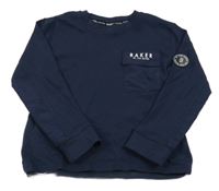 Tmavomodré tričko s vreckom Ted Baker