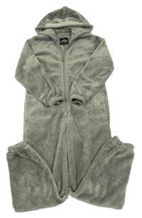 Sivá chlpatá kombinéza s kapucňou City Comfort