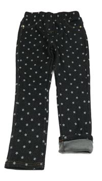 Černé zateplené tregíny s hvězdičkami Topolino 