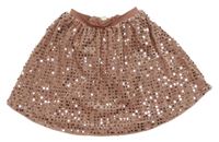 Svetloružová zamatová sukňa s flitrami Primark