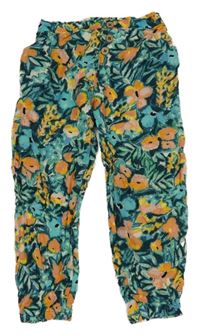 Zelené turecké nohavice s kvetmi Primark