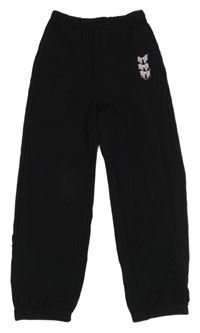 Čierne športové nohavice s mašličkami