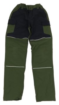 Khaki-tmavomodré funkční šusťákové kalhoty Kingcraft