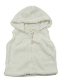 Biela chlpatá vesta s kapucňou Carter´s