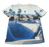 Modro-biele vzorované tričko s palmami H&M