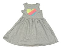 Sivé melírované bavlnené šaty so srdiečkom OVS