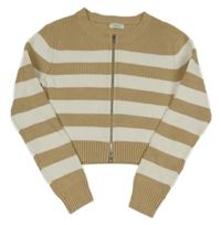 Béžovo-biely pruhovaný prepínaci crop sveter Primark