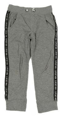 Šedé melírované tepláky s nápisy Zegralino