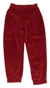 Červené plyšové nohavice s nápisem z flitrů George