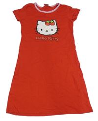 Červené bavlnené šaty s Kitty Sanrio