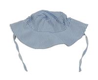 Modro-bílý pruhovaný klobouk 