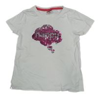 Biele tričko s překlápěcími flitre Kiki&Koko