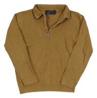 Béžový vzorovaný sveter s golierikom Next