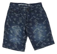 Tmavomodré riflové kraťasy se vzorem Pepperts