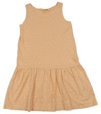 Oranžové srdiečkované bavlnené šaty Kids