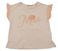 Světlerůžové tričko s nápisem z flitrů Original Marines