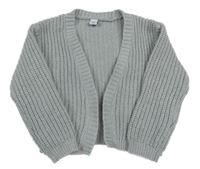Sivo-strieborný rebrovaný svetrový cardigan Dopodopo