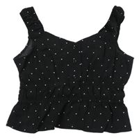 Čierny bodkovaný crop top H&M