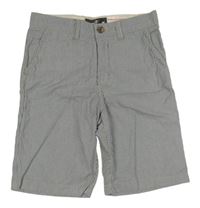 Tmavomodro-bílé proužkované plátěné kraťasy H&M