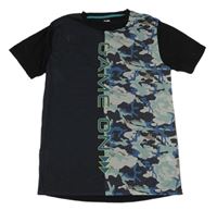 Černo-army tričko s nápisem 
