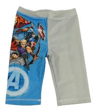 Světlešedo-modré UV plavkové kraťasy s Avengers MARVEL