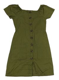 Khaki plátenné prepínaci šaty Candy Couture
