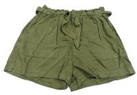Khaki paper bag kraťasy s opaskom Next
