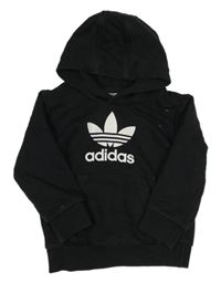 Černá mikina s kapsou a kapucí Adidas