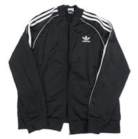Čierno-biela prepínaci mikina s pruhmi a logom Adidas