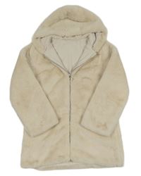 Smetanová kožešinová podšitá bunda s kapucí St. Bernard