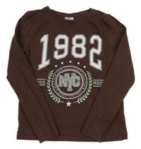 Tmavohnedé tričko s číslom Page one young