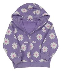 Fialová kvetovaná prepínaci mikina s kapucňou M&S