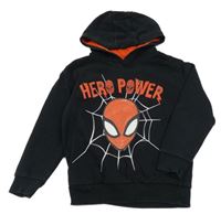Černá mikina se Spider-manem a kapucí MARVEL