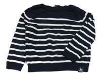 Tmavomodro-biely pruhovaný sveter SOUTH BLUE