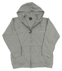 Šedá melírovaná propínací mikina s logem a kapucí Marc O'Polo