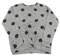 Sivo-biela melírovaná bodkovaná á úpletová oversize mikina s překřížením F&F